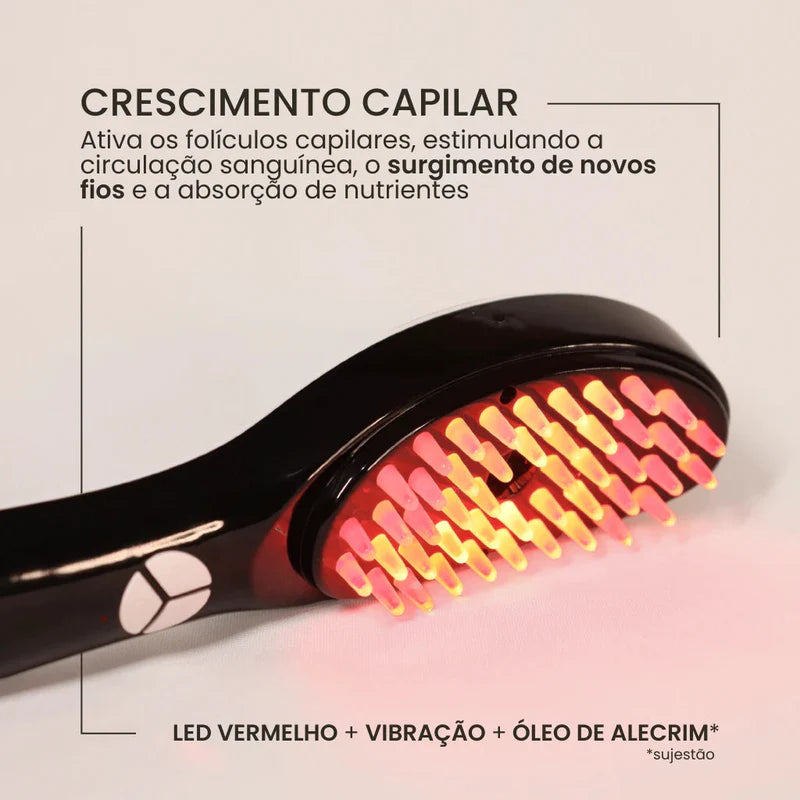 Escova de luz crescimento capilar, Deixa o cabelo mais liso e saudável