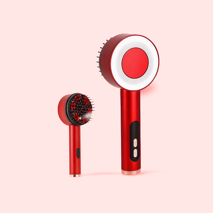 Escova e massageadora de cabeça para relaxamento do couro cabeludo e crescimento capilar, portátil a laser, terapia de luz.