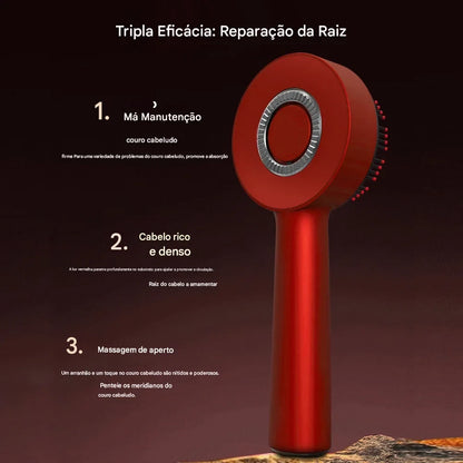 Escova e massageadora de cabeça para relaxamento do couro cabeludo e crescimento capilar, portátil a laser, terapia de luz.