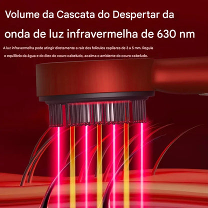 Escova e massageadora de cabeça para relaxamento do couro cabeludo e crescimento capilar, portátil a laser, terapia de luz.