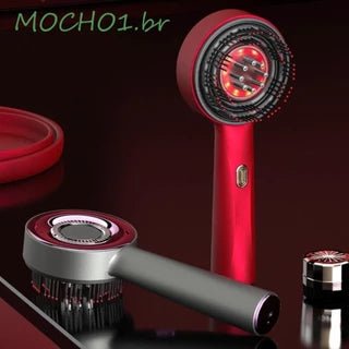 Escova e massageadora de cabeça para relaxamento do couro cabeludo e crescimento capilar, portátil a laser, terapia de luz.